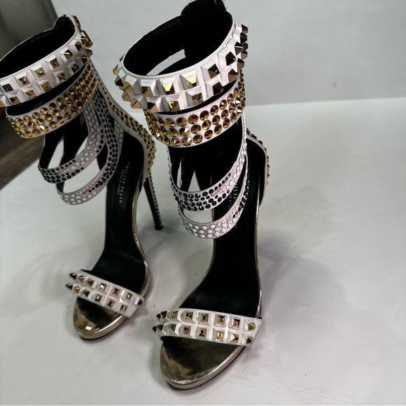 Philipp Plien White sandal with studs and Swarovski - Picture 4 of 7
